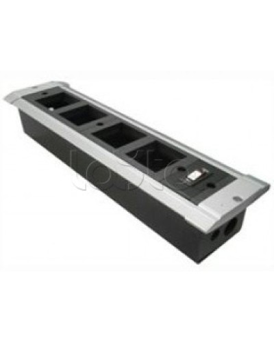 Блок настольный встраиваемый, с выключателем нагрузки на 4 модуля (45х45мм) для креп. к столу (алюмин) Экопласт 70324 в Нефтеюганске Аксессуары для кабель-канала Pintop.ru