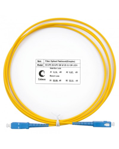 Шнур оптический simplex SC-SC 9/125 SM 2 м LSZH Cabeus FOP(s)-9-SC-SC-2M в Нефтеюганске Патч-корды оптические Pintop.ru