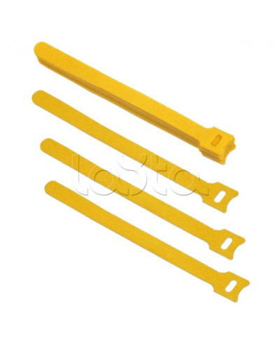 Хомут для кабеля, липучка с мягкой застежкой, 180x14 мм, желтый (10 шт.) Cabeus CLAMP-180-YL в Нефтеюганске Стяжки-хомуты Pintop.ru