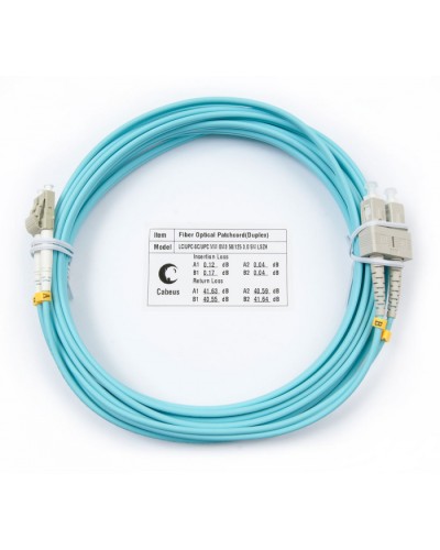 Шнур оптический duplex LC-SC 50/125 mm OM3 5м LSZH Cabeus FOP-50-LC-SC-5m в Нефтеюганске Патч-корды и пигтейлы Pintop.ru