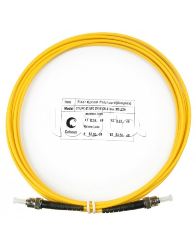 Патч-корд волоконно-оптический SM 9/125 simplex ST-ST LSZH (3 м) Cabeus FOP(s)-9-ST-ST-3M в Нефтеюганске Патч-корды оптические Pintop.ru