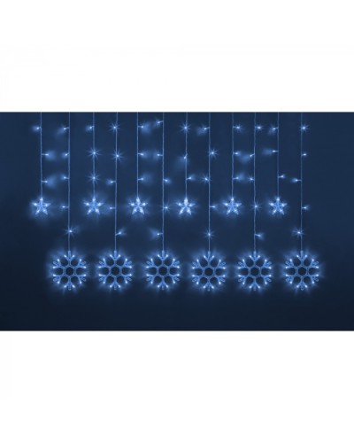 Гирлянда Navigator 95 122 NGF-D032-03 (бахрома звезды и снежинки Blue 2.5*1м IP2 в Нефтеюганске Источники света(Лампы) Pintop.ru