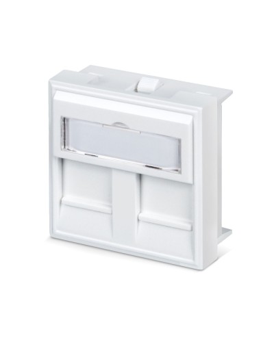 Вставка 45x45 (Mosaic) для 2 модулей формата Keystone Jack с маркером (FP-45-2M) Пожтехкабель СКС (202-032) в Нефтеюганске Модули Keystone Pintop.ru