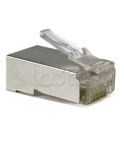 Разъем экранированный RJ-45 под витую пару, категория 6, без вставки Hyperline (PLUG-8P8C-U-C6-SH) в Нефтеюганске Коннекторы и разъемы Pintop.ru