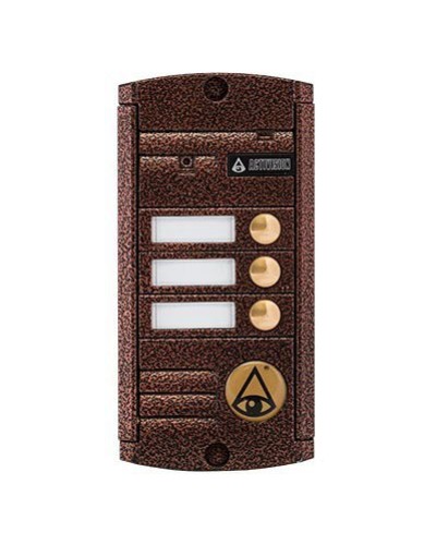 Видеопанель вызывная накладная цветная на 3 абонента с TM-считывателем Activision AVP-453 TM (PAL, антик) в Нефтеюганске Вызывные видеопанели малоабонентные Pintop.ru