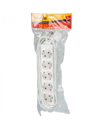 Удлинитель Navigator 71 556 NPE-S-05-500-E-3x0.75с/з 5 гн. 5м в Нефтеюганске Блоки розеток Pintop.ru