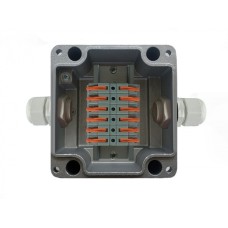 Металлическая коробка соединительная МКС 2ВК Wago «МОРОЗ»с датчиком вскрытия корпуса (тампером), IP66/IP68 Магнито-Контакт