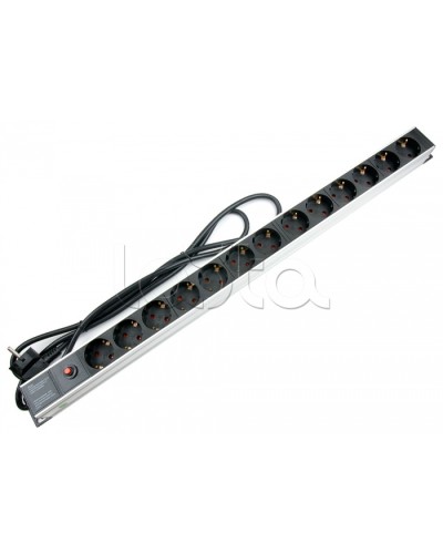 Блок евророзеток для 19 шкафов, 13 розеток, фильтр, 16 A Cabeus PDU-13P-F-2EU в Нефтеюганске Блоки розеток Pintop.ru