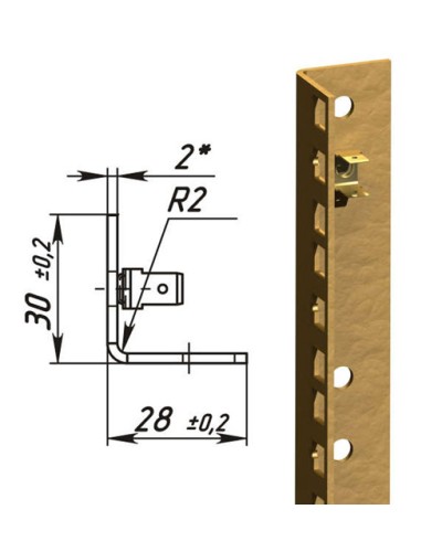Направляющие L-образные для шкафов 24U (2 шт/уп.) TLK TLK-VNS2-L-24U в Нефтеюганске Полки для шкафов и стоек Pintop.ru