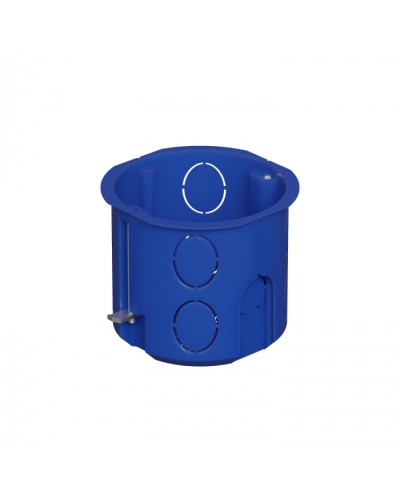 Коробка установочная для г/к D68x62мм с металл. лапками, без галогена, цвет синий IP20 Экопласт (44665HF) в Нефтеюганске Распределительные коробки Pintop.ru