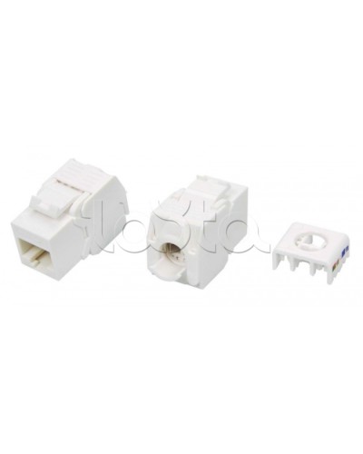 Вставка Keystone Jack RJ-45(8P8C) Hyperline KJ8-8P8C-C5e-180-TLS-WH в Нефтеюганске Модули Keystone Pintop.ru