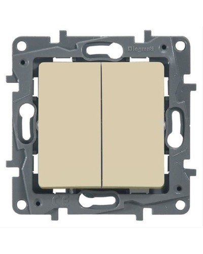 Выключатель двухклавишный 10 AX 250 В слоновая кость Etika Legrand 672302 в Нефтеюганске Аксессуары для кабель-канала Pintop.ru