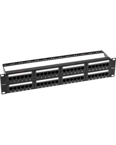 Панель коммутационная с кабельными органайзерами 19, 2U, 48 портов, UTP, RJ-45, CAT 5e REXANT PRO (02-0032) в Нефтеюганске Аксессуары для стоек и шкафов Pintop.ru