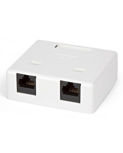 Розетка компьютерная RJ-45(8P8C) Hyperline SB1-2-8P8C-C6-WH в Нефтеюганске Розетки компьютерные и телефонные Pintop.ru