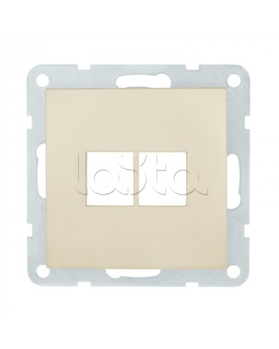 Накладка с суппортом розетки комп. и телеф. на 2 входа (бежевый матовый) БЕЗ механизма LK80 Экопласт (846202-0 в Нефтеюганске Розетки компьютерные и телефонные Pintop.ru