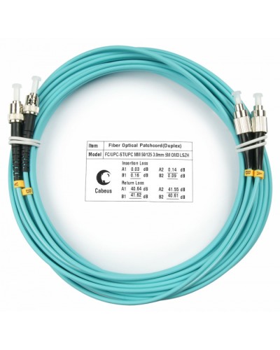 Шнур оптический duplex FC-ST 50/125 mm OM3 7м LSZH Cabeus FOP-50-FC-ST-7m в Нефтеюганске Патч-корды и пигтейлы Pintop.ru